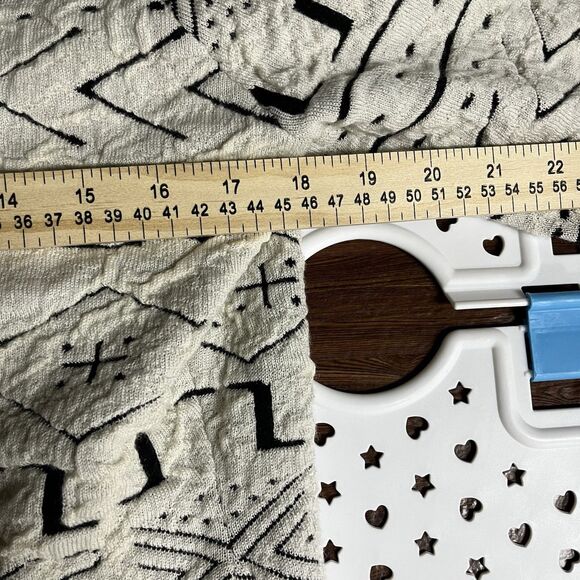 Icelandic Design Merino Wool Blend Women’s L White Black Aztec Full Zip Jacket - Picture 6 of 7